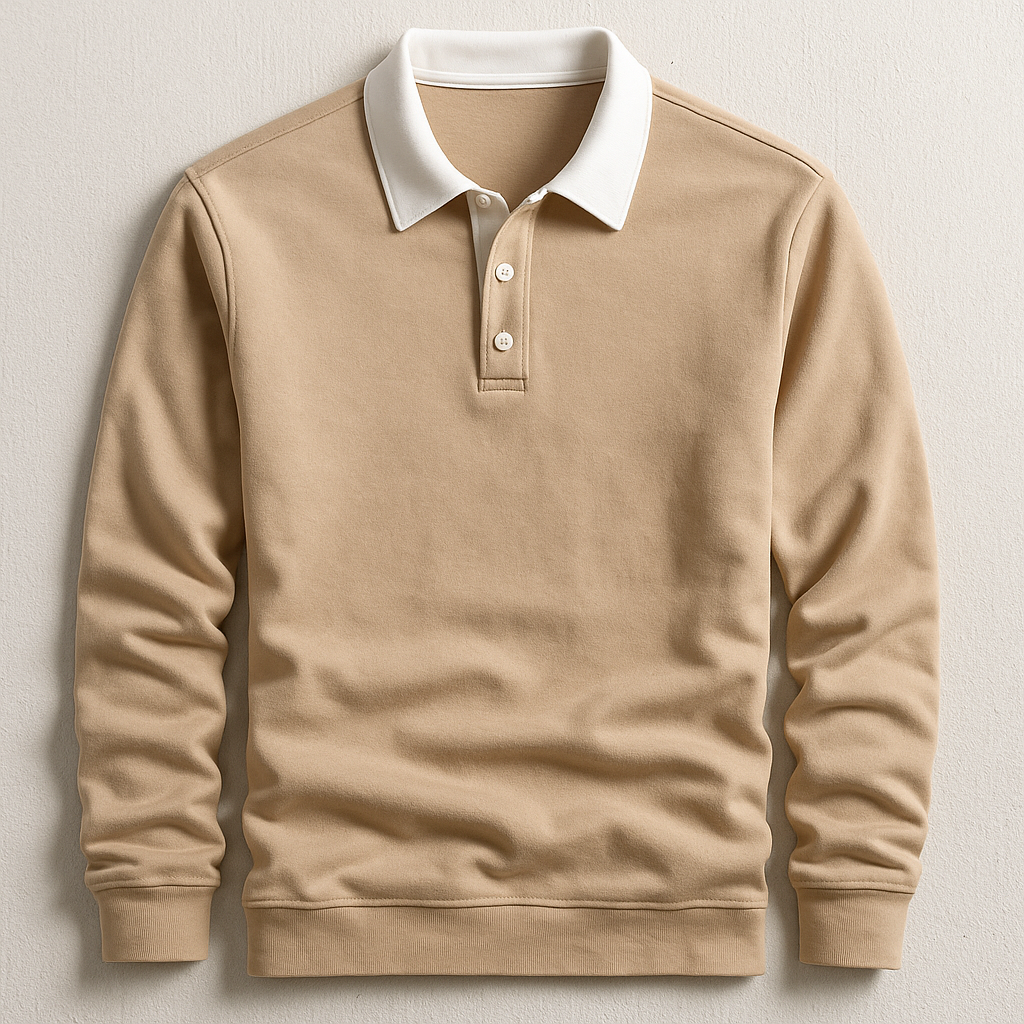 Polo manches longues coupe régulière à la finition soignée homme – Mons