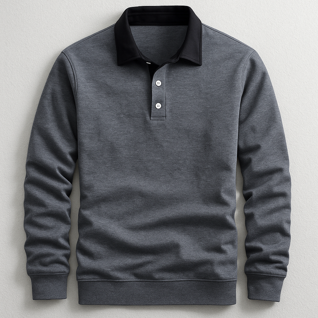 Polo manches longues coupe régulière à la finition soignée homme – Mons