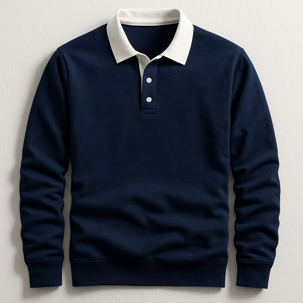 Polo manches longues coupe régulière à la finition soignée homme – Mons