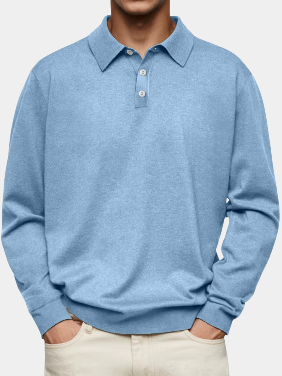 Polo maille chinée manches longues homme Popincourt, vue de face