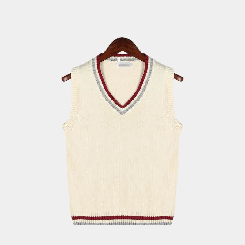 Pull sans manches col V en maille pour le quotidien homme – Barcelonnette