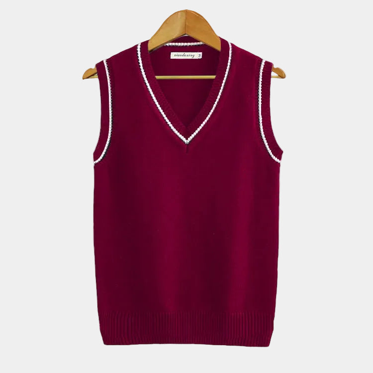 Pull sans manches col V en maille pour le quotidien homme – Barcelonnette