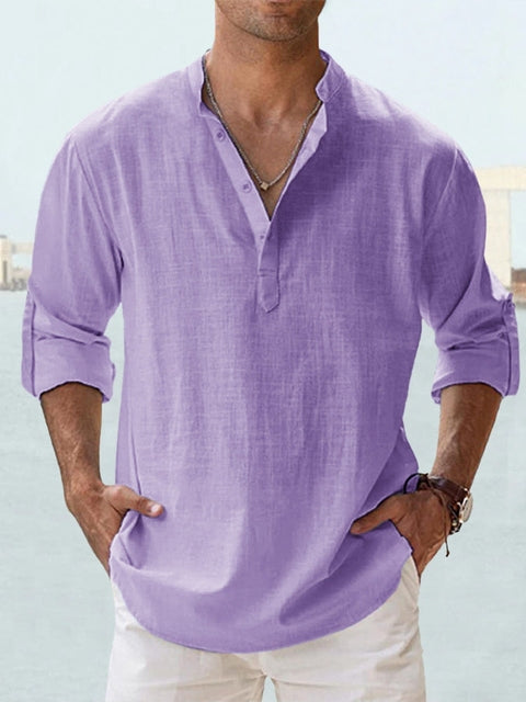 Chemise en lin légère manches longues décontractée homme – Bourges