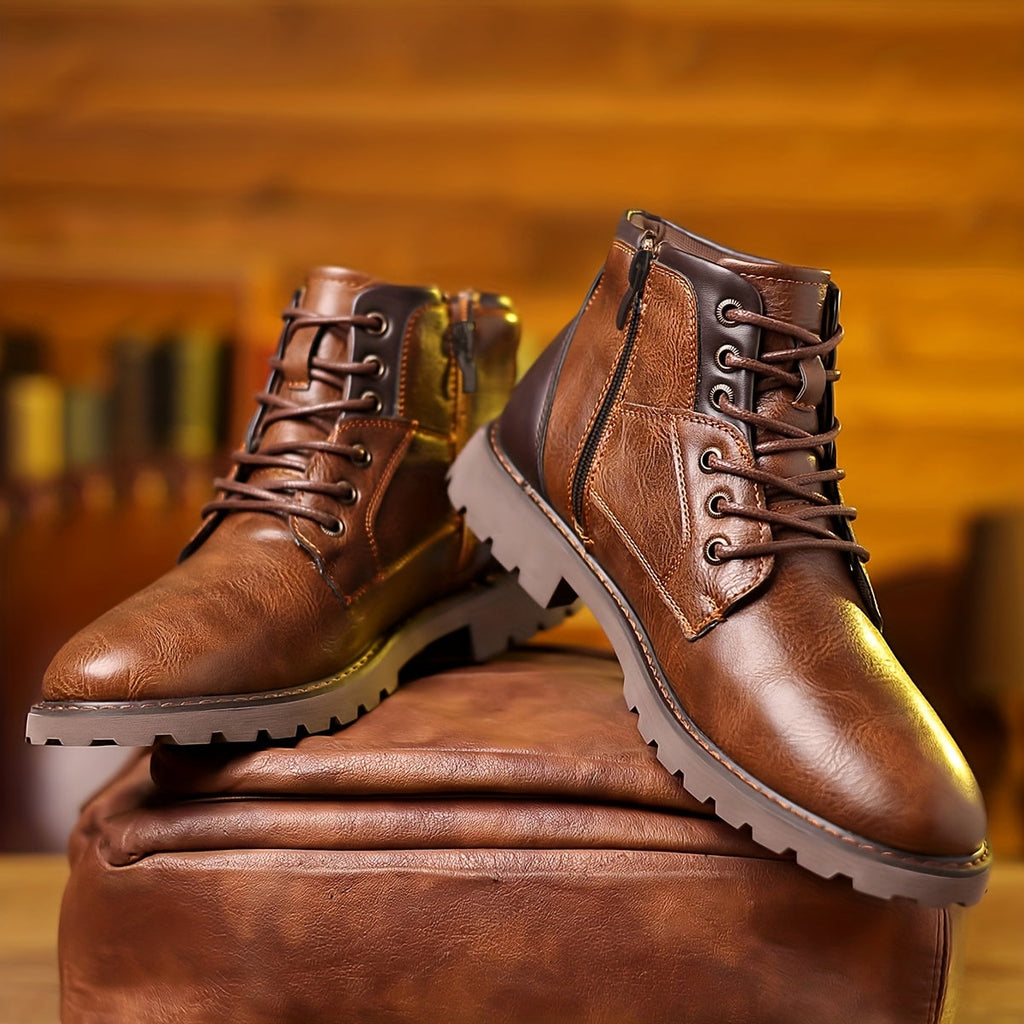 Bottines en cuir zippées tige montante finition soignée homme – Autun