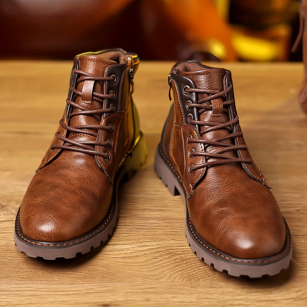 Bottines en cuir zippées tige montante finition soignée homme – Autun