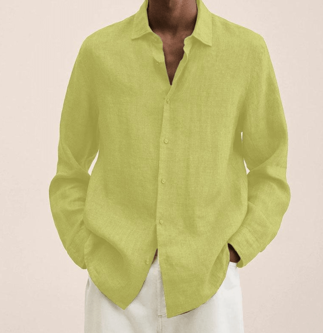 Chemise aspect lin avec poche poitrine