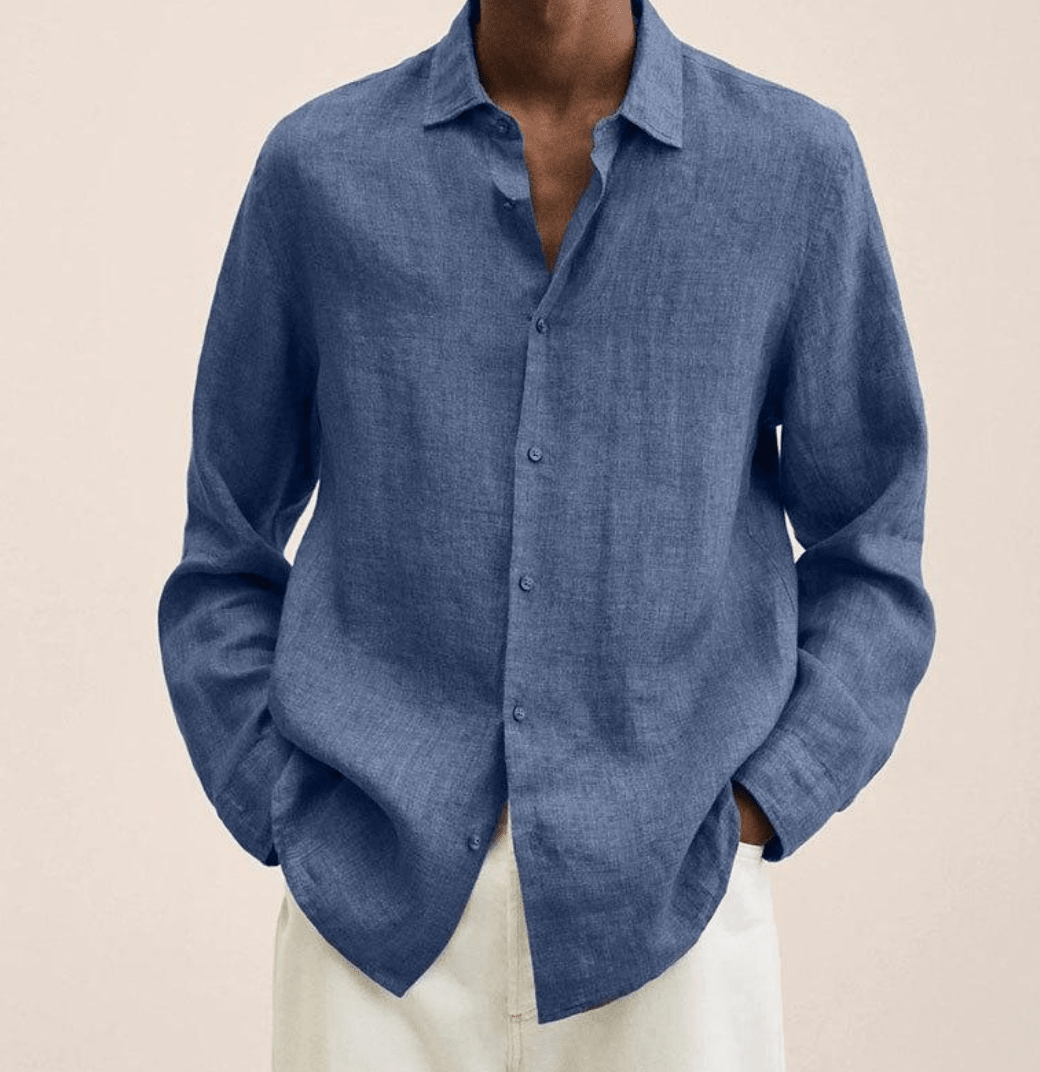 Chemise aspect lin avec poche poitrine