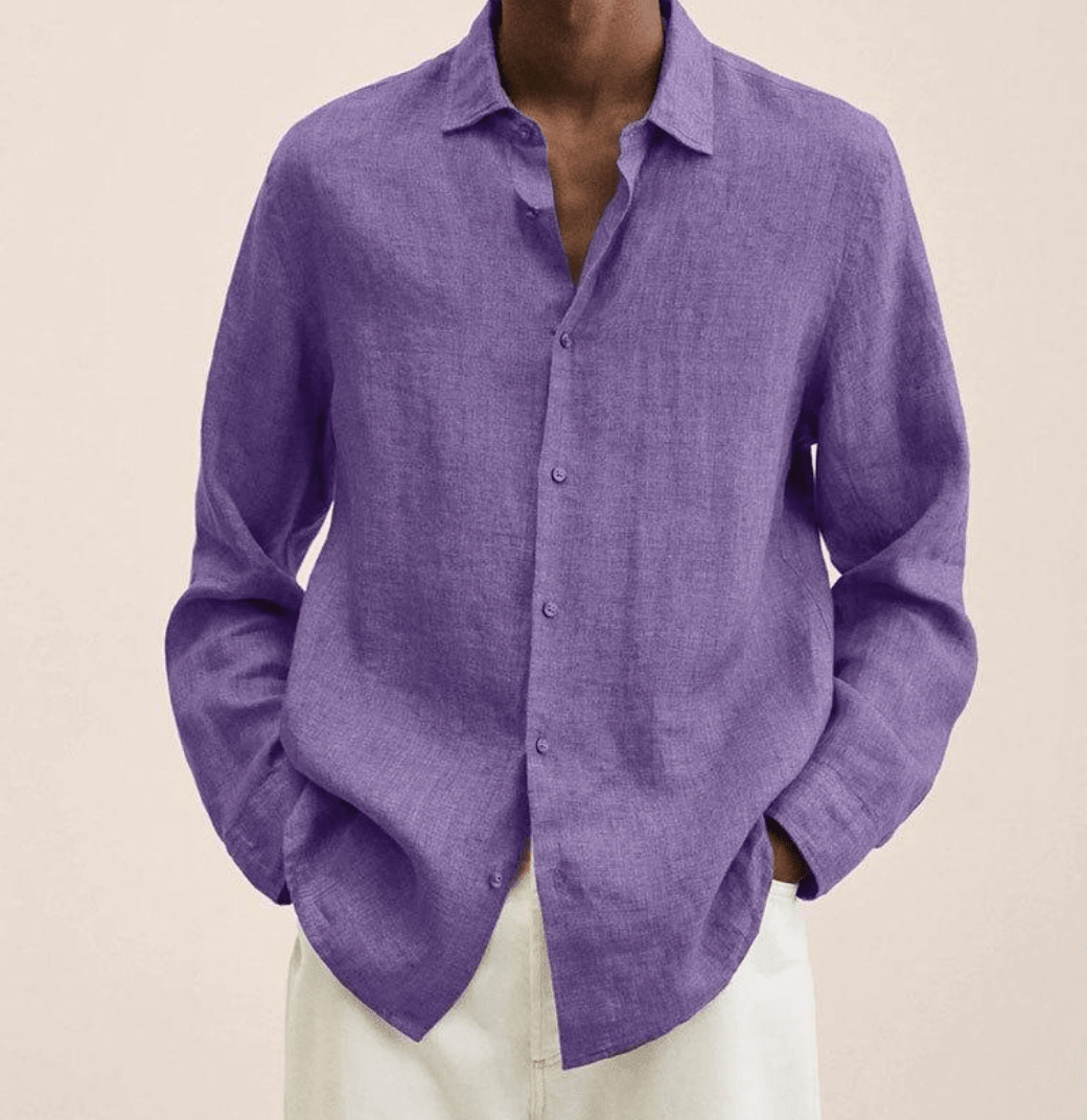 Chemise aspect lin avec poche poitrine