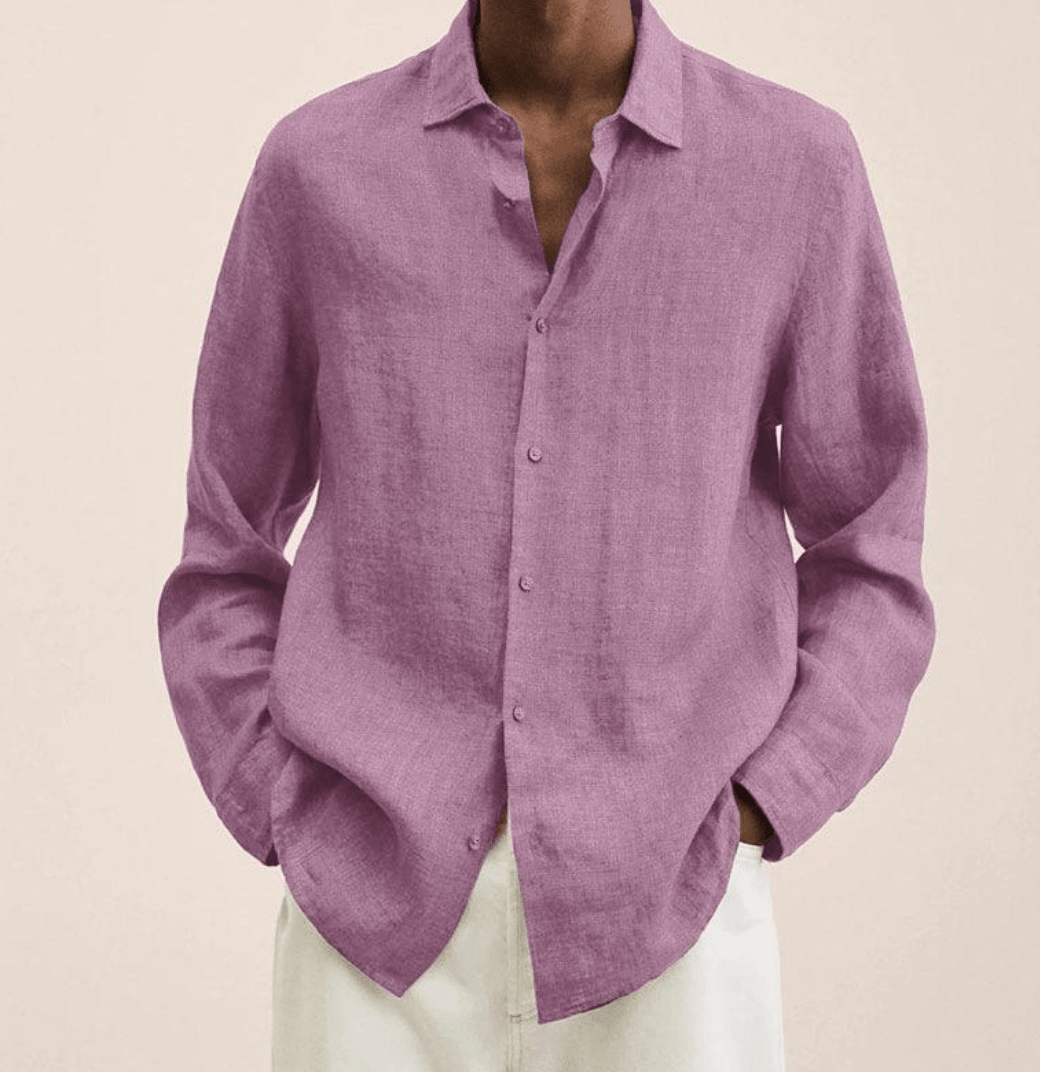 Chemise aspect lin avec poche poitrine