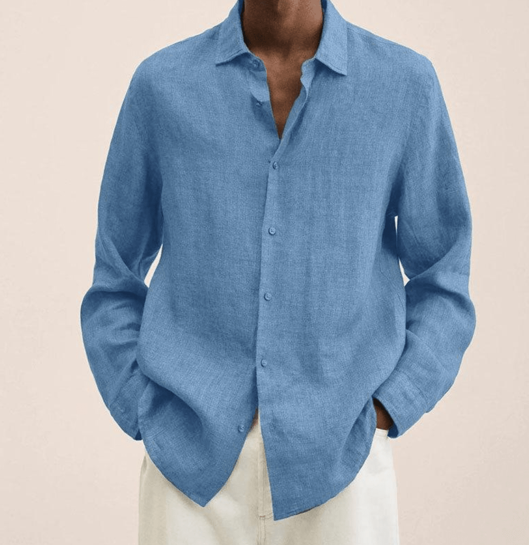 Chemise aspect lin avec poche poitrine