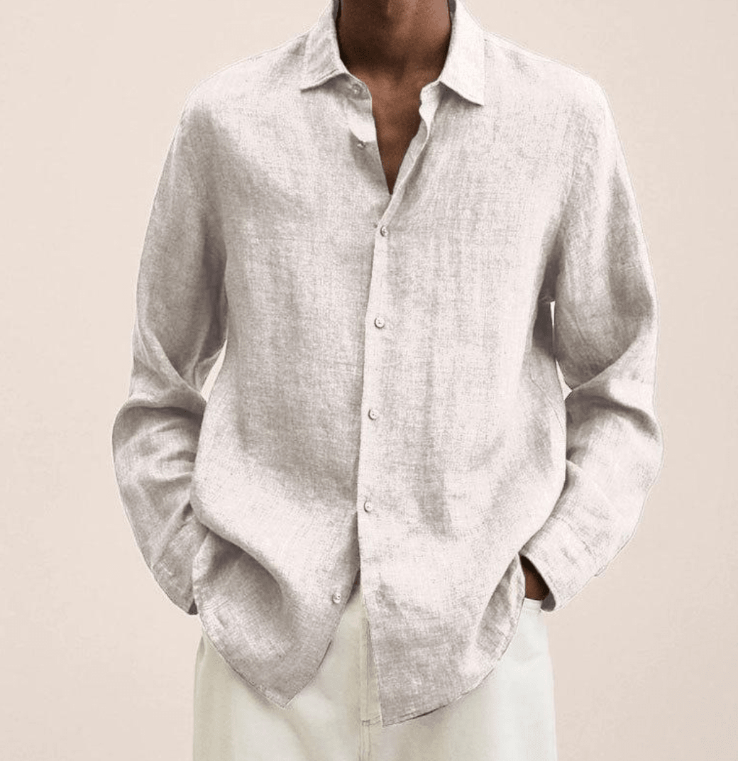 Chemise aspect lin avec poche poitrine