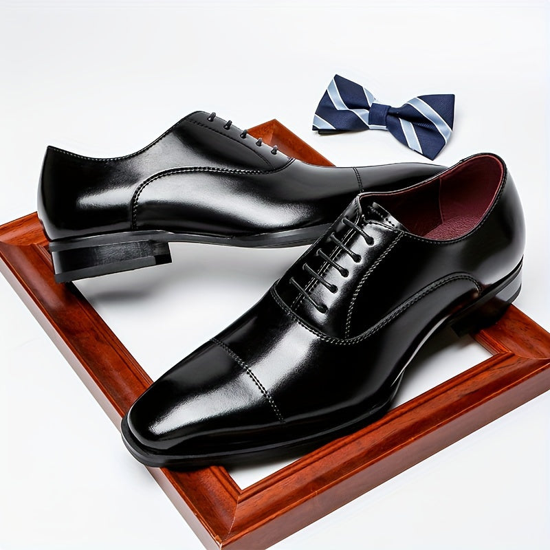 Richelieu en cuir lisse à lacets bout rapporté talon bas homme – Hambye