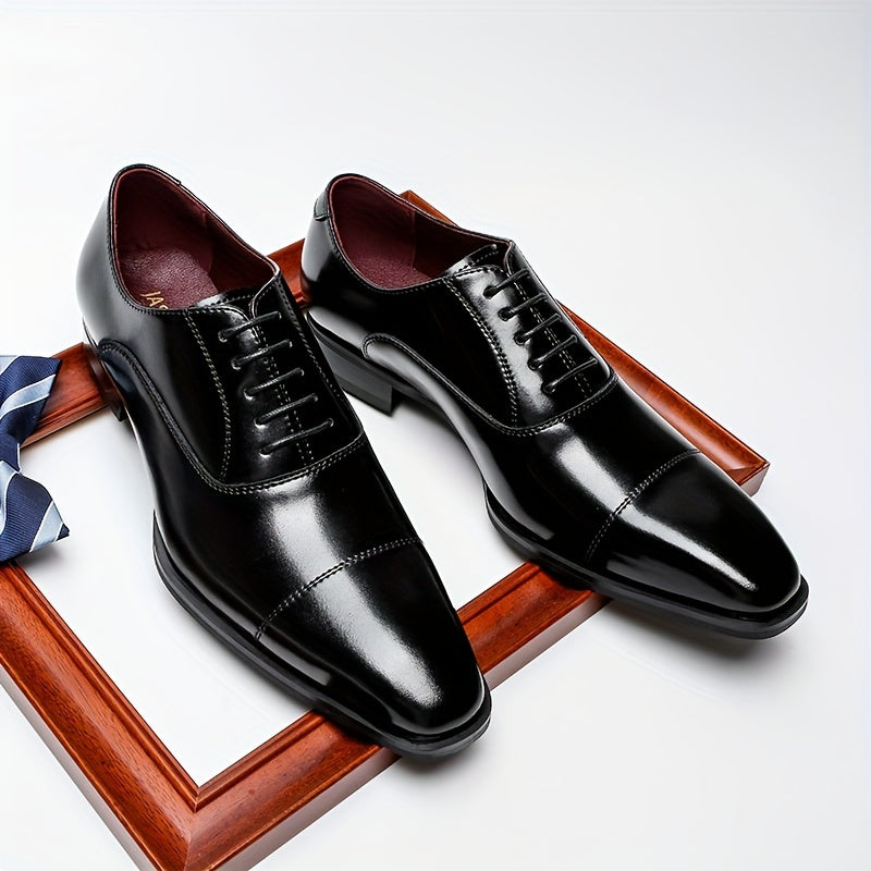 Richelieu en cuir lisse à lacets bout rapporté talon bas homme – Hambye