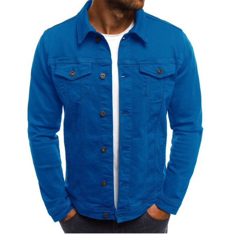 Veste en jean boutonnée coupe classique décontractée homme – Mortain