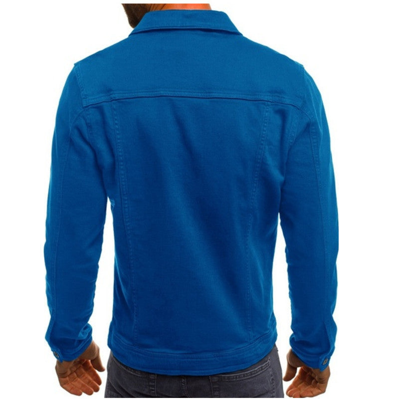 Veste en jean boutonnée coupe classique décontractée homme – Mortain