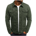 Veste en jean boutonnée coupe classique décontractée homme – Mortain