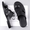 Sandales à brides croisées bout ouvert semelle plate homme – Veules-les-Roses