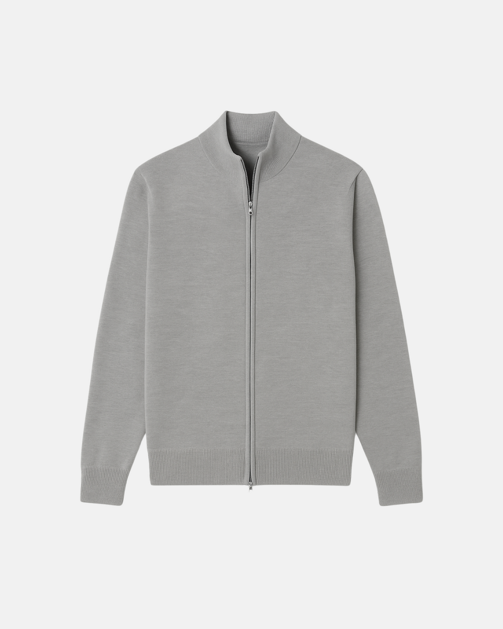 Cardigan zippé à col montant ajusté coupe élégante décontractée homme – Roquetaillade