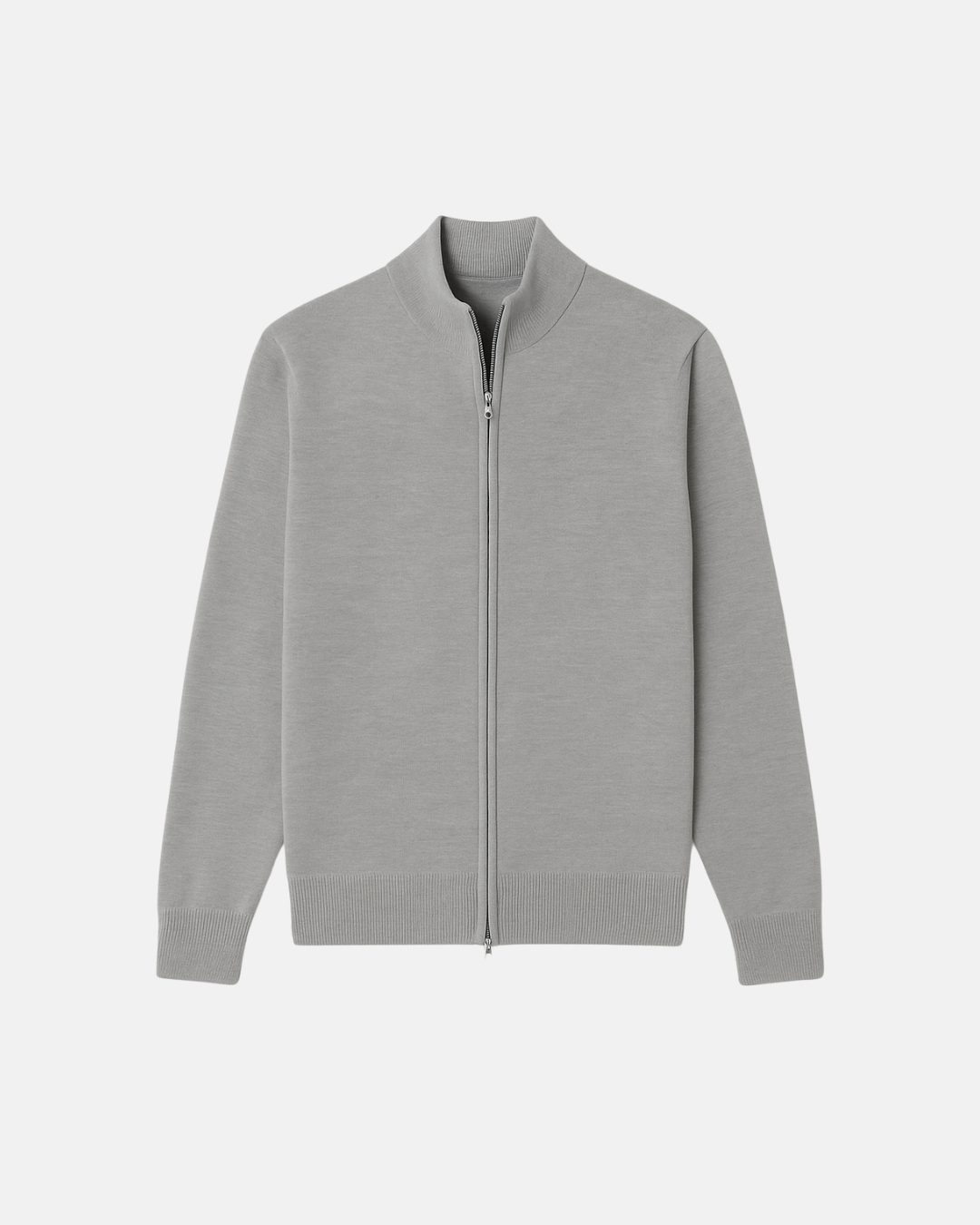 Cardigan zippé à col montant ajusté coupe élégante décontractée homme – Roquetaillade