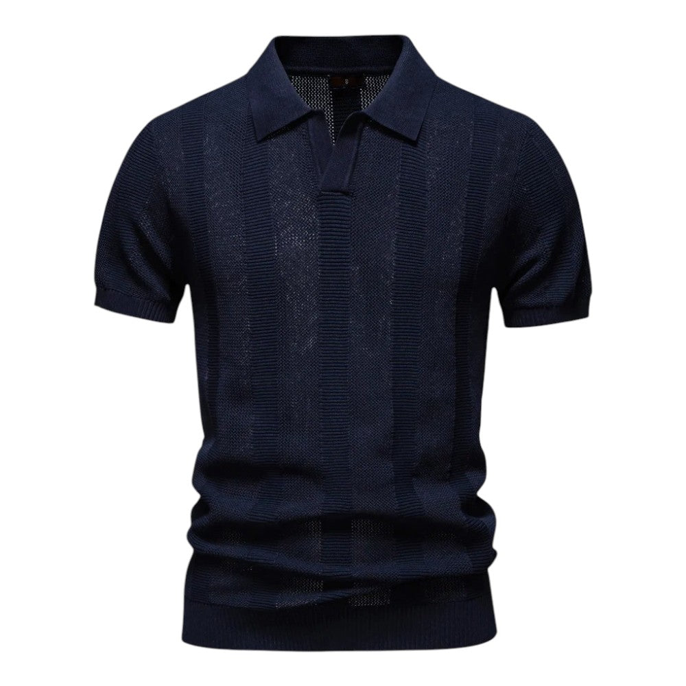 Polo en maille souple col classique