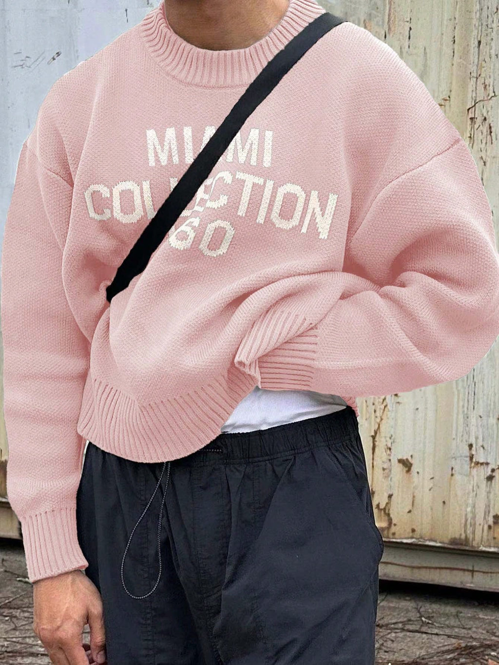 Pull oversize imprimé style streetwear américain col rond homme – Cantenac