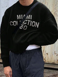 Pull oversize imprimé style streetwear américain col rond homme – Cantenac