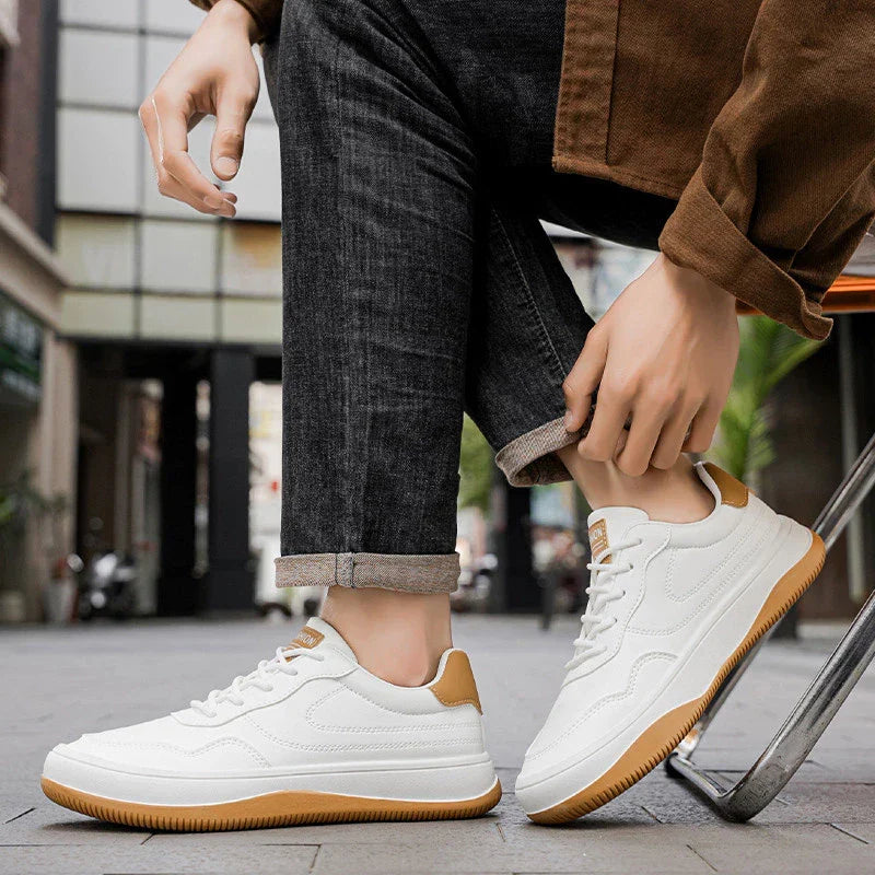 Baskets en cuir véritable lisses semelle fine élégante homme – Loix