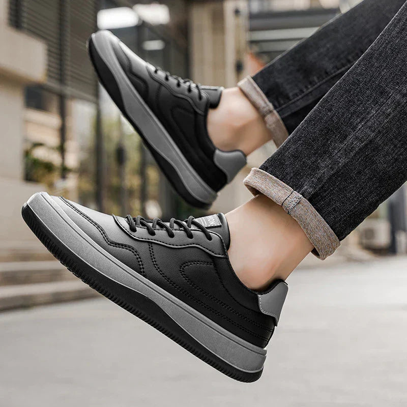 Baskets en cuir véritable lisses semelle fine élégante homme – Loix