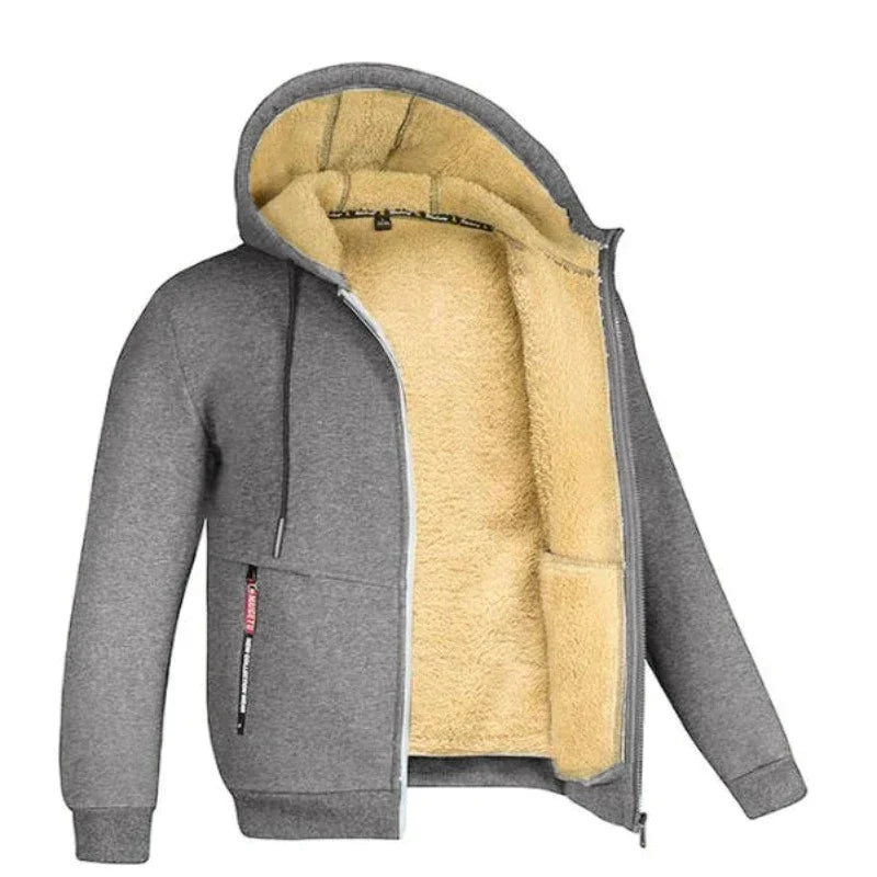 Veste à capuche zippée doublée sherpa au style intemporel homme – Ternes