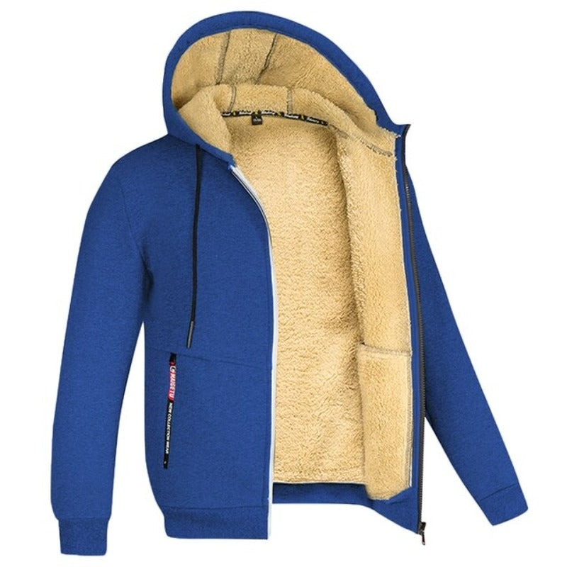 Veste à capuche zippée doublée sherpa au style intemporel homme – Ternes