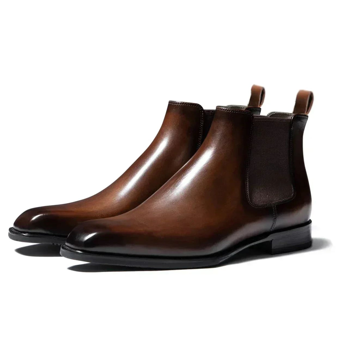 Bottines chelsea effet cuir élastiques