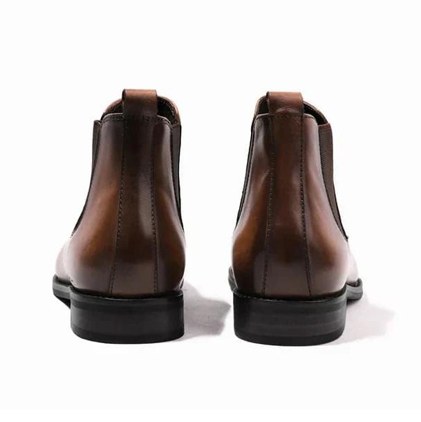 Bottines chelsea effet cuir élastiques