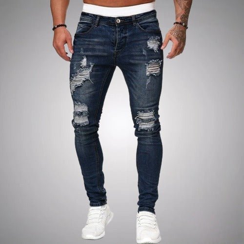 Jean slim stretch effet déchiré au style intemporel homme – Gît-le-Cœur