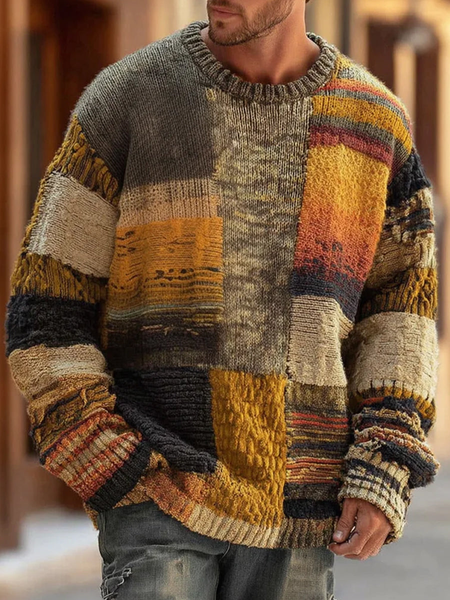 Pull en maille à motif abstrait