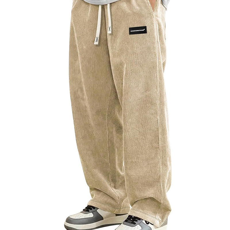 Pantalon en velours côtelé taille élastique