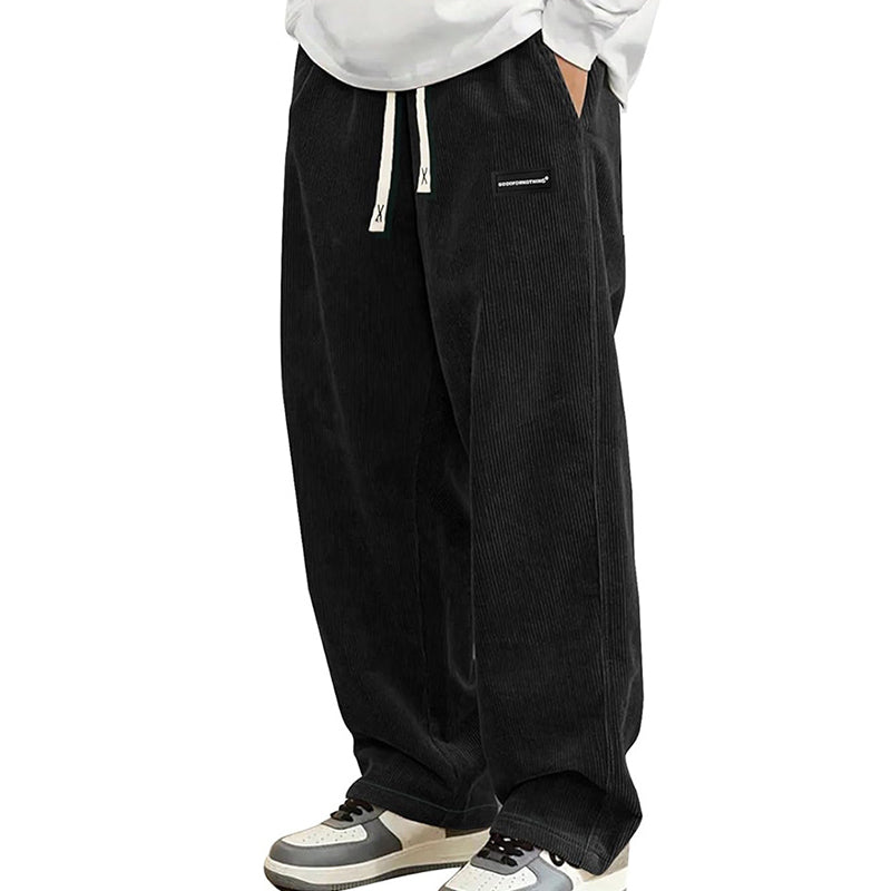 Pantalon en velours côtelé taille élastique