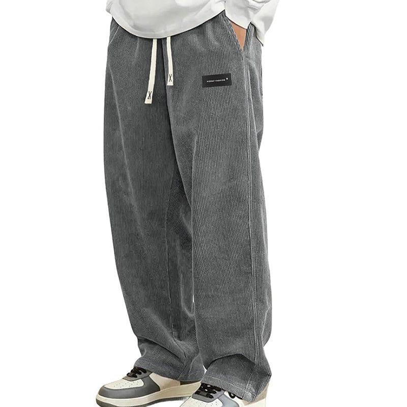 Pantalon en velours côtelé taille élastique