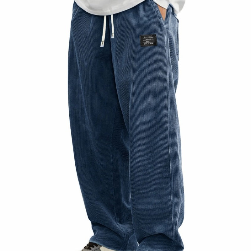 Pantalon en velours côtelé taille élastique