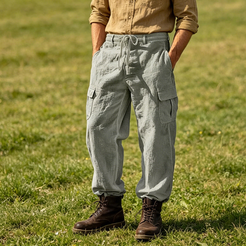 Pantalon cargo léger taille à cordon