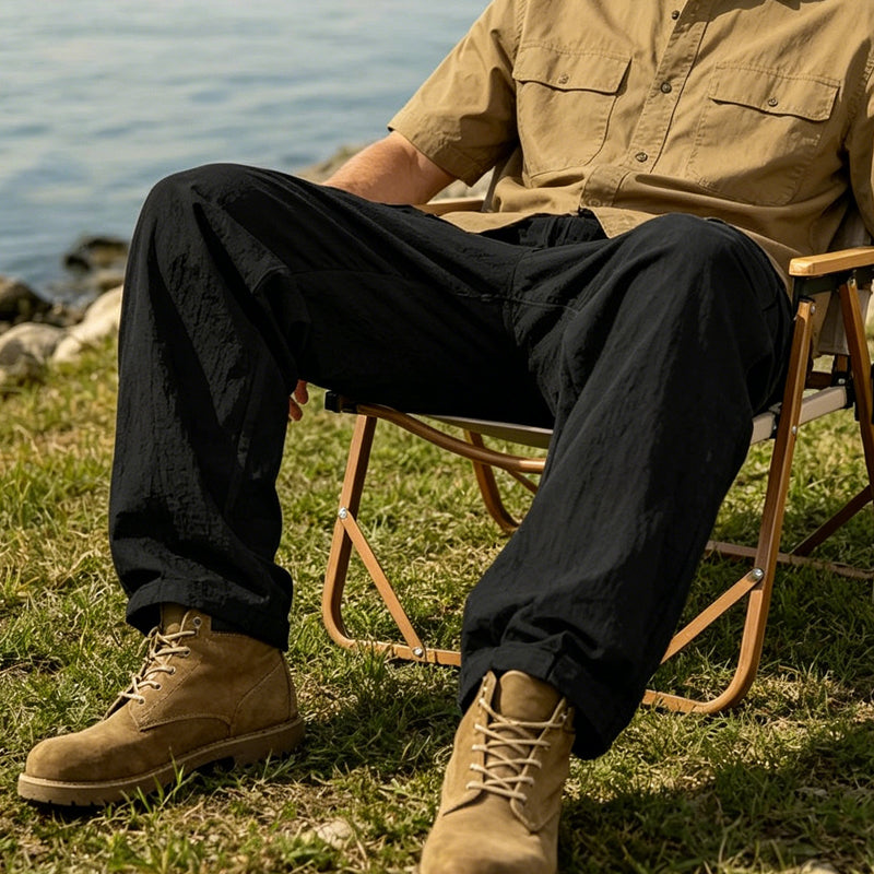 Pantalon cargo léger taille à cordon