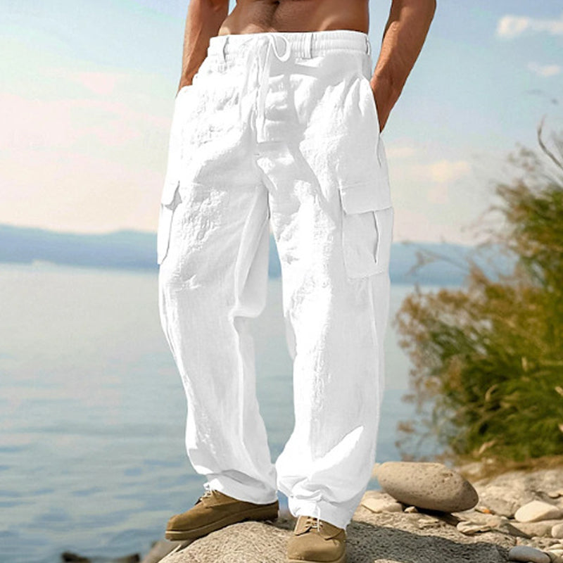 Pantalon cargo léger taille à cordon