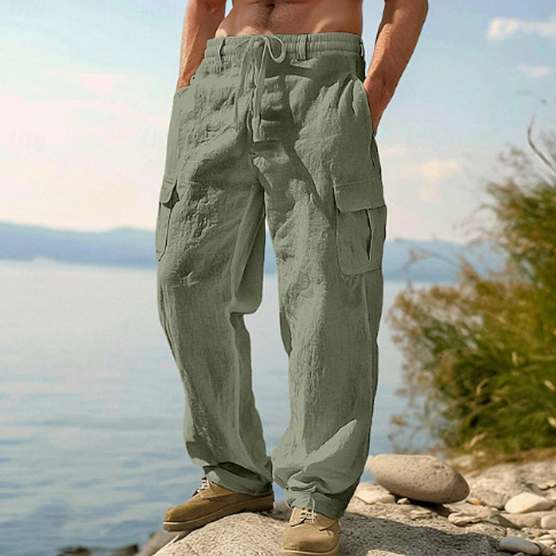 Pantalon cargo léger taille à cordon