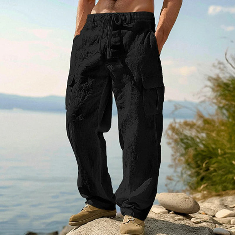 Pantalon cargo léger taille à cordon