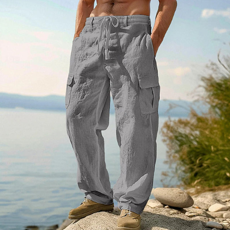 Pantalon cargo léger taille à cordon