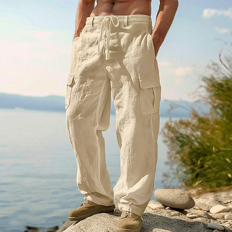 Pantalon cargo léger taille à cordon