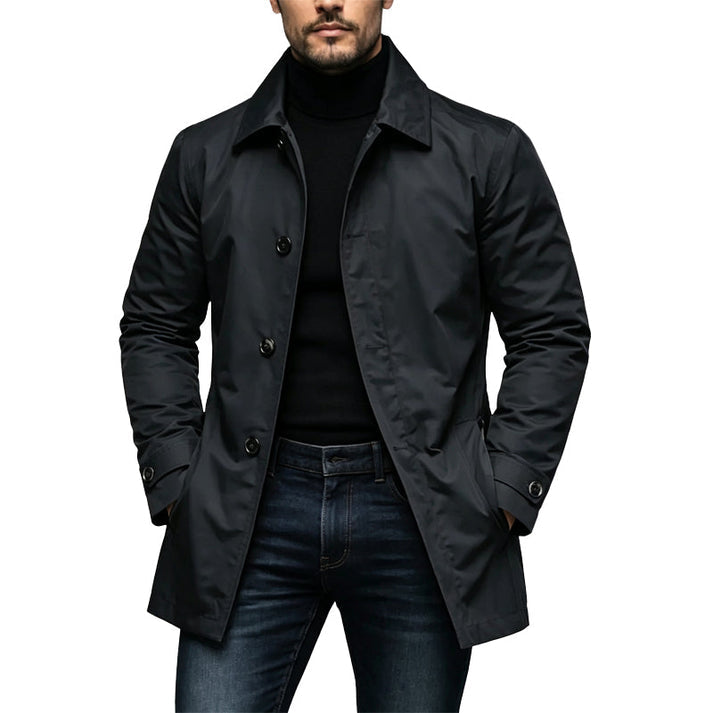 Veste mi-longue boutonnée à col structuré