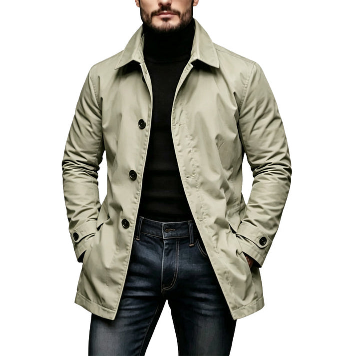 Veste mi-longue boutonnée à col structuré