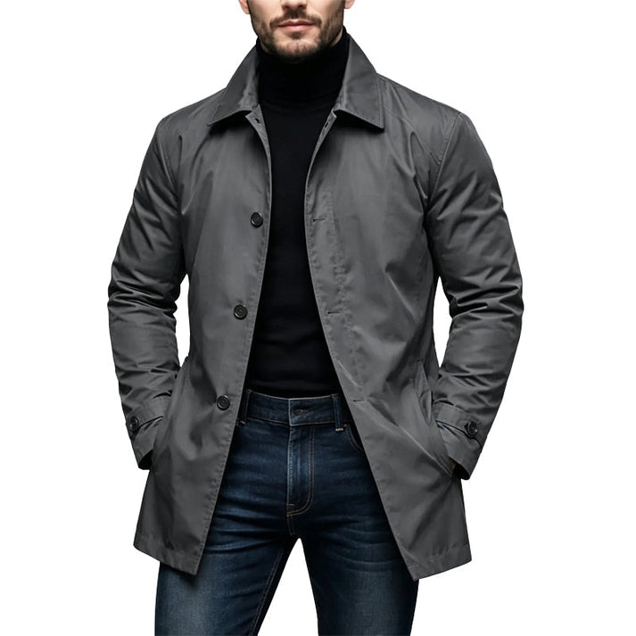 Veste mi-longue boutonnée à col structuré