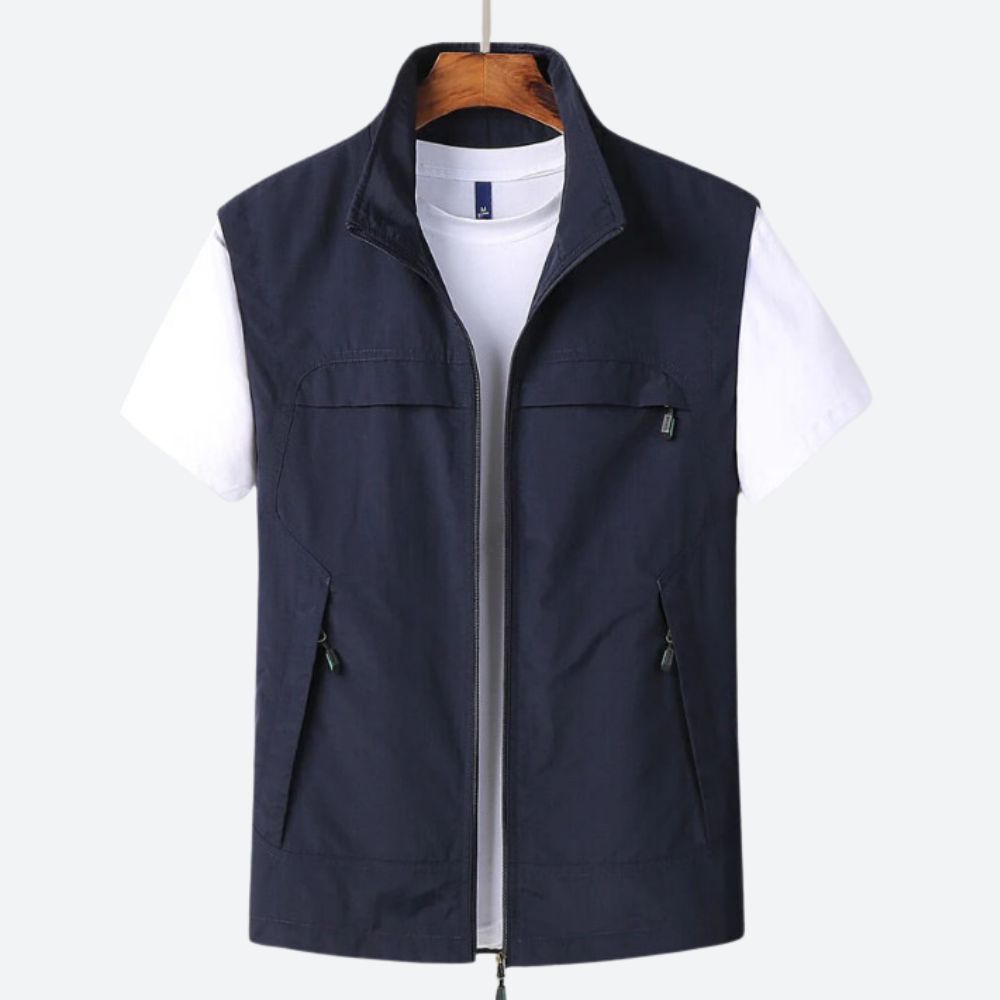 Gilet sans manches zippé multipoches léger
