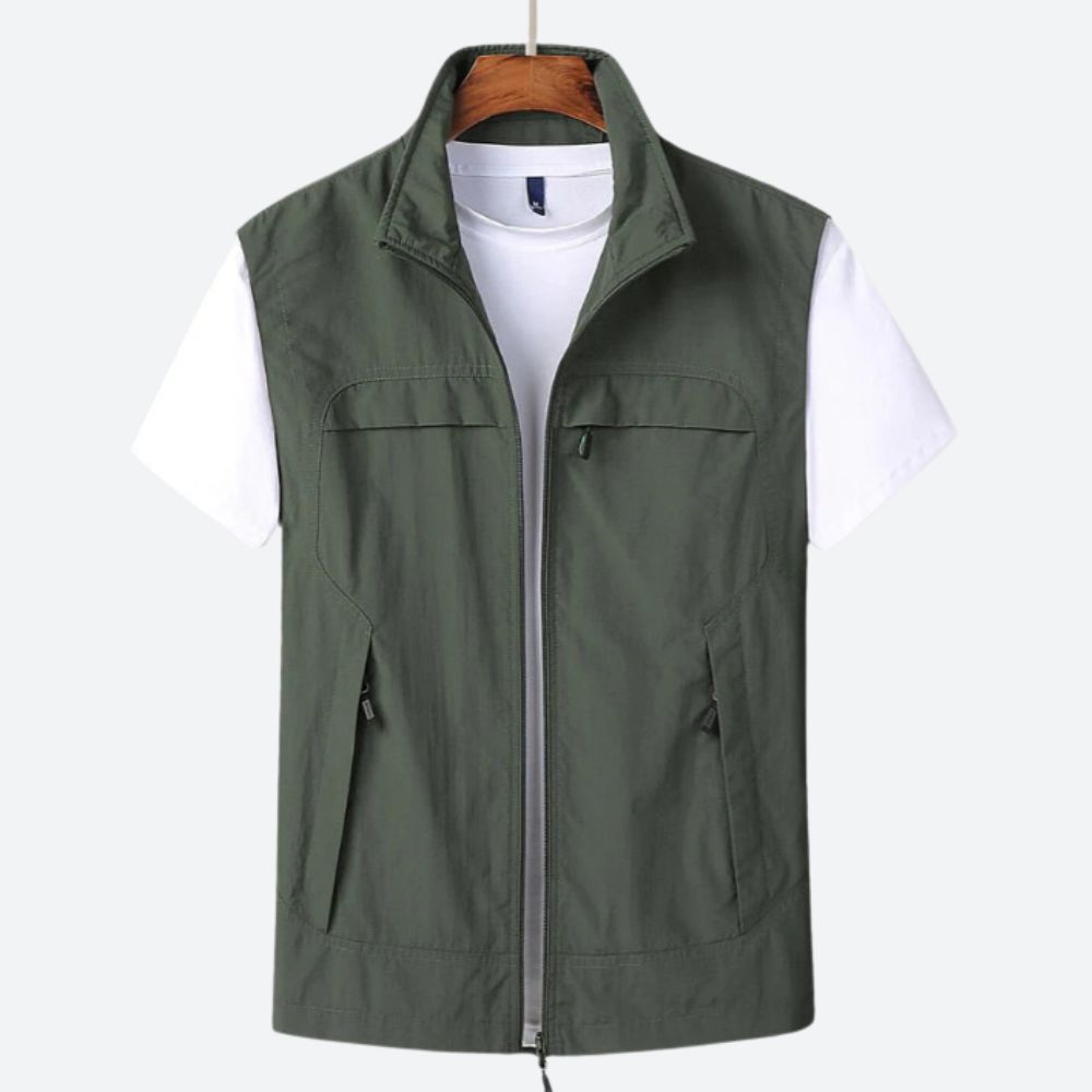 Gilet sans manches zippé multipoches léger